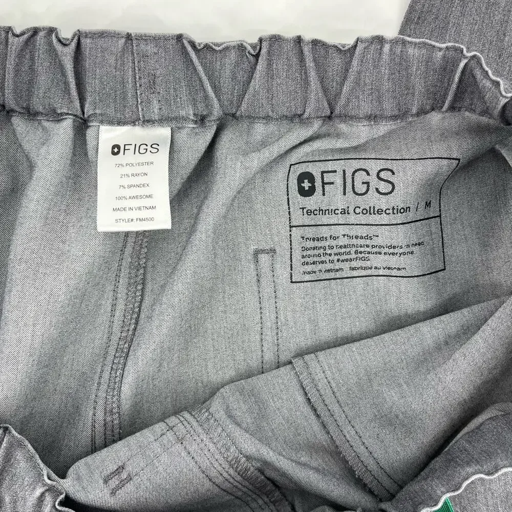 Figs Men's M Medical Scrub‎ Graphite Gray Pisco Pants Drawstring
